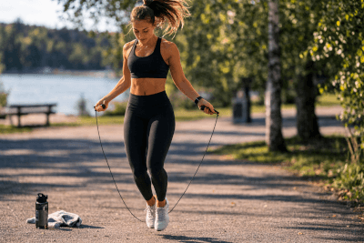 Nopea hyppynaruharjoitus ulkotreenissä