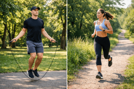 Hyppynaru vai juoksu kunnon kohottamiseen